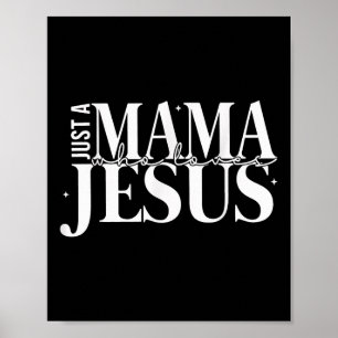 Poster Retro Só Uma Mamãe Que Ama Jesus Mãe Cristã