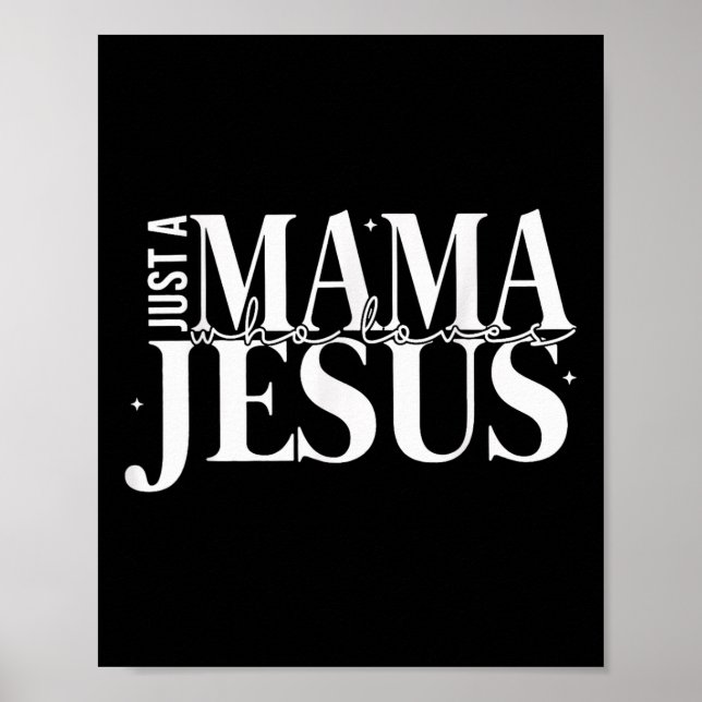 Poster Retro Só Uma Mamãe Que Ama Jesus Mãe Cristã (Frente)