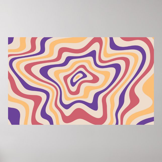 Poster Retro starburst sunburst background pattern. 1960s (Frente)
