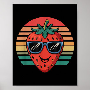 Poster Retro Strawberry Novelelice Para Mulheres Homens C