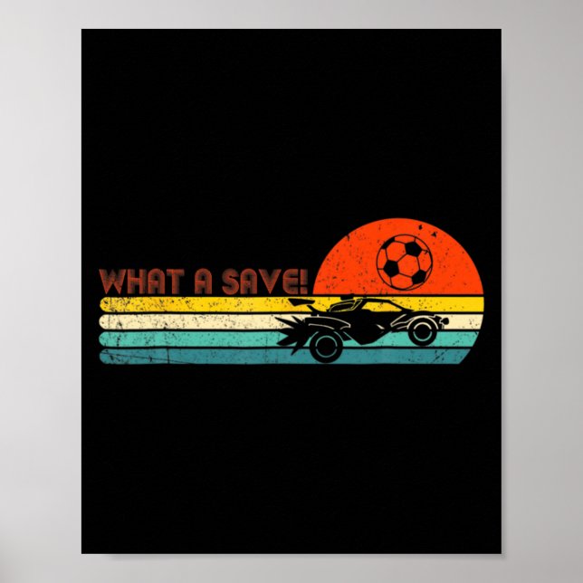 Poster Retro Style Rocket Rc Soccer Car League Funny Game (Frente)