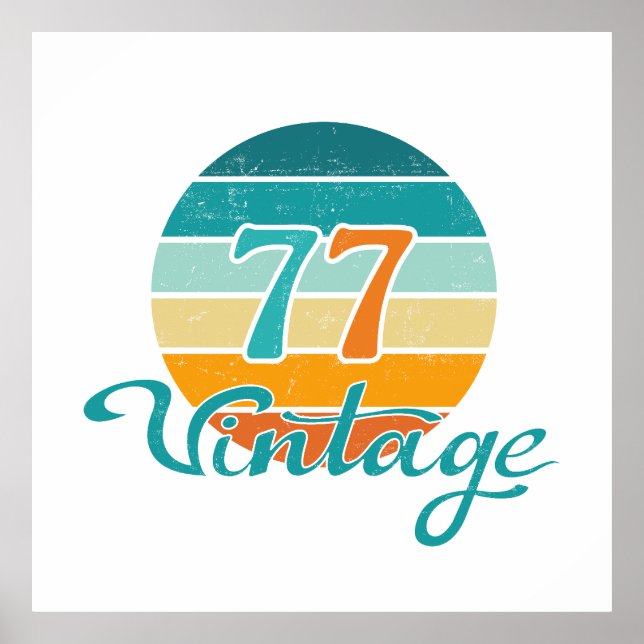 Poster Retro Sunset 77 Vintage Distressed (Frente)