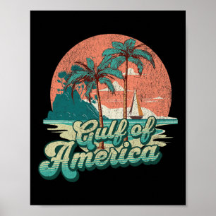 Poster Retro Sunset Beach Vibes - Golfo Dos Eua