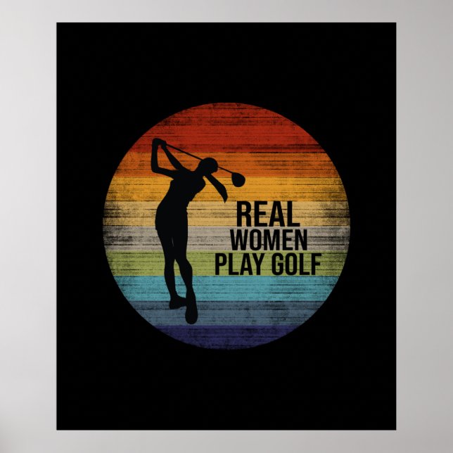 Poster Retro Sunset Real Women Joga Golfe (Frente)
