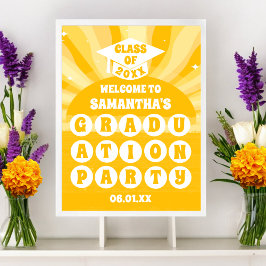 Poster Retro Sunshine Festa de formatura Welcome