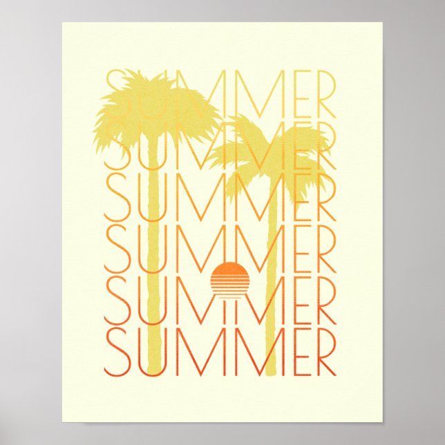 Poster Retro-Synthwave Anos 80 Surf (Frente)