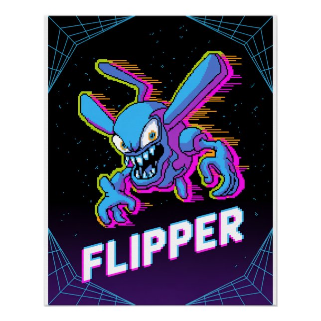 Pôster Retro Tempest Flipper Arcade Villain Cartoon Tee (Frente)