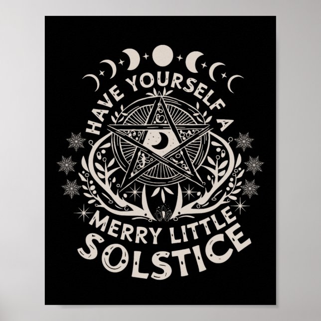 Poster Retro Tenha Um Solstício De Feliz Yule H (Frente)