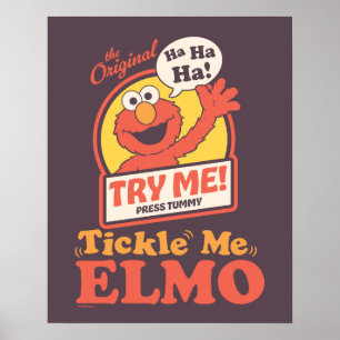 Poster Retro Tickle Me Elmo Aceno Gráfico