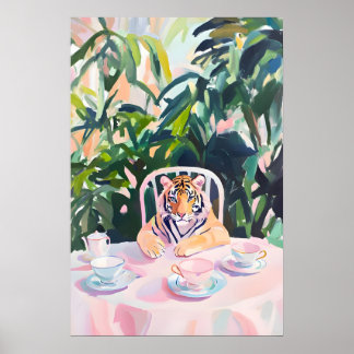 Poster Retro Tiger Poster, Tiger Oil Painting, Vintage