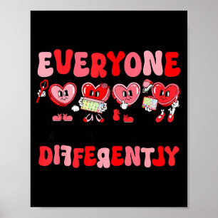Poster Retro Todos se Comunicam de Maneira Diferente Auti