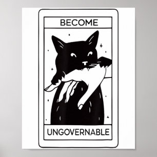 Poster Retro Torna-Se Um Gato Negro Incontrolável Mordend