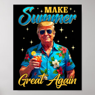Poster Retro Torne Excelente De Verão Novamente Donald Tr