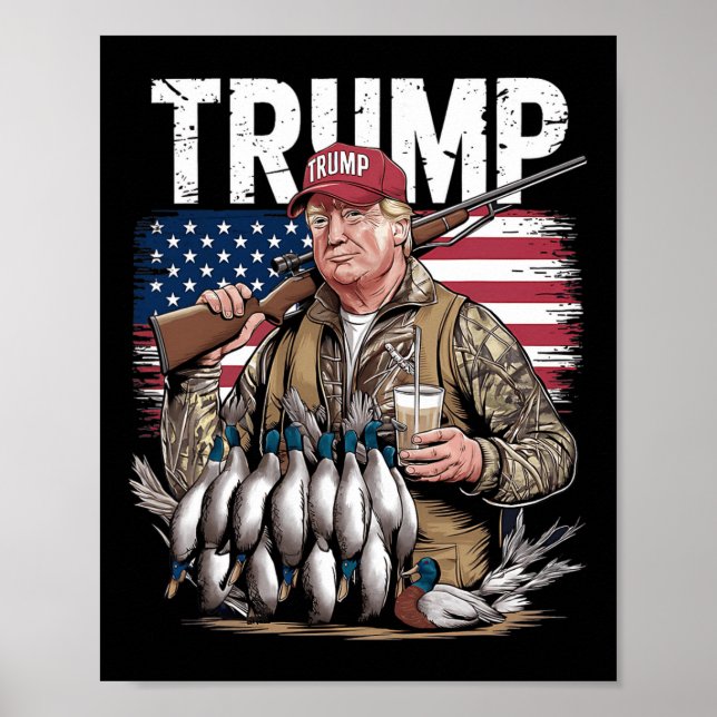 Poster Retro Trump Hunting Duck Hello Hunting Season UF (Frente)