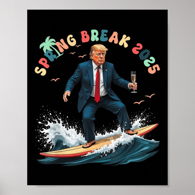 Poster Retro Trump Primavera Beach Party Break 2025 Summe (Frente)