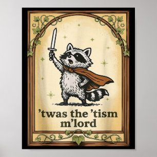 Poster Retro Twas O Tism Mlord Engraçado Assistente Racco