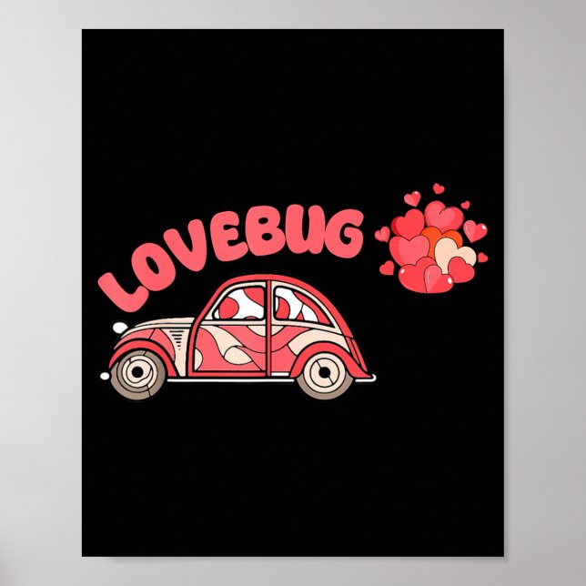 Poster Retro Valentines Lovebug Heart Groovy Valentines M (Frente)