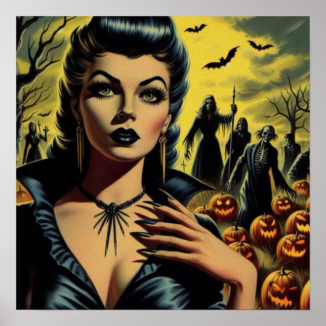 Poster Retro Vampire Girl (Frente)
