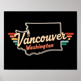 Poster Retro Vancouver Estado de Washington