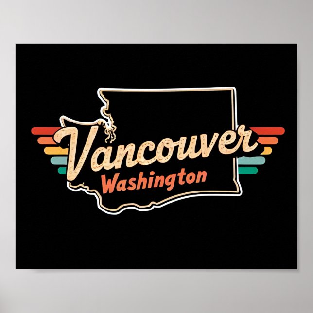 Poster Retro Vancouver Estado de Washington (Frente)