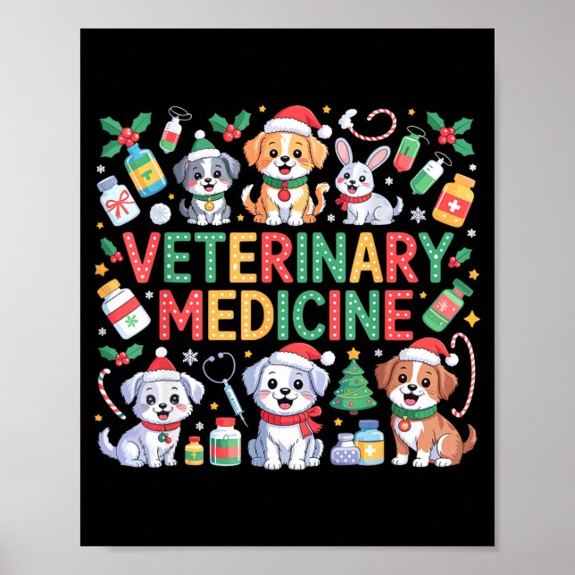 Poster Retro Veterinary Medicine Vet Tech Cat Dog Lover C (Frente)
