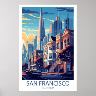 Poster Retro Viagem San Francisco California Wall Art