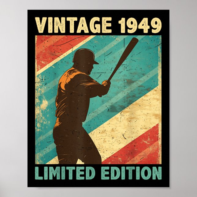 Poster Retro Vintage 1949 Baseball Lover Limited Edition (Frente)