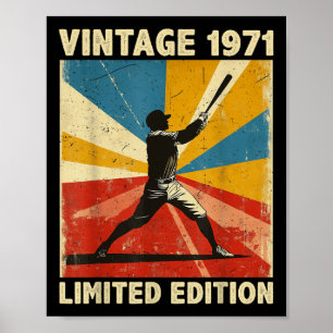 Poster Retro Vintage 1971 Baseball Lover Limited Edition