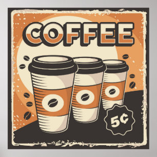 Poster retro vintage café