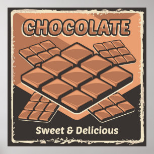 Poster retro vintage chocolate doce