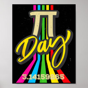 Poster Retro Vintage Dia do Pi 3.14 Fofão da Matemática C