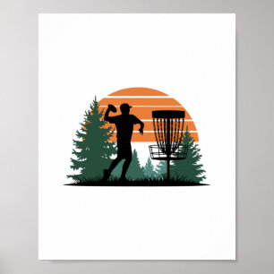 Poster Retro Vintage Em Disco De Golf