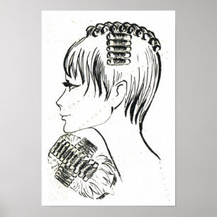 Pôster Retro vintage Estilos capilares franceses e gestão