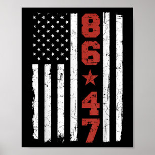 Poster Retro Vintage EUA Flag 86 47 Anti Trump