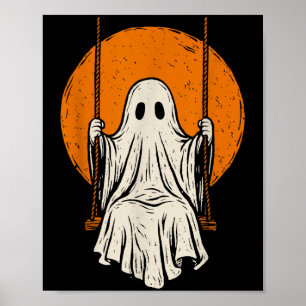 Poster Retro Vintage Ghost Swing Halloween Figurume Men W