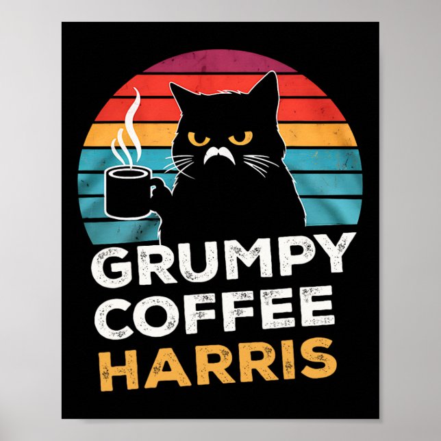 Poster Retro Vintage Grumpy Coffee Harris (Frente)