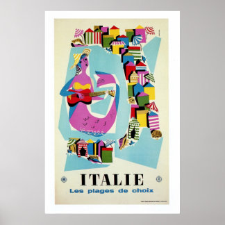 Poster Retro vintage Itália viagem Publicidade italiana