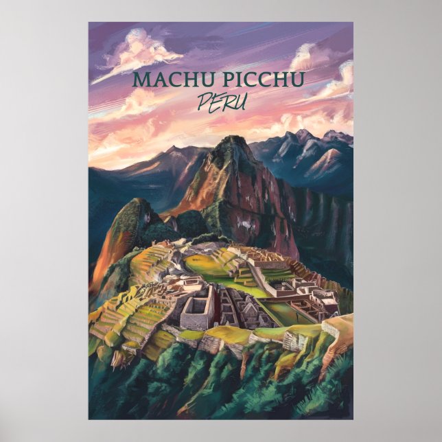 Poster Retro Vintage Machu Picchu Peru V- 01 (Frente)