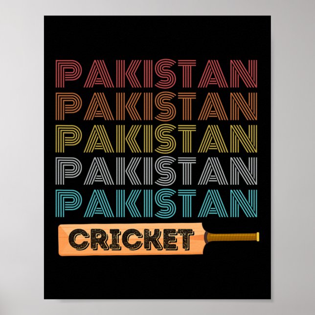 Poster Retro Vintage Pakistan Cricket  (Frente)