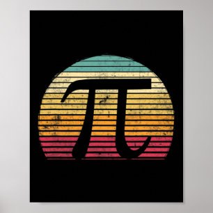 Poster Retro Vintage Pi Day 3.14 Engraçado Estudante Do P