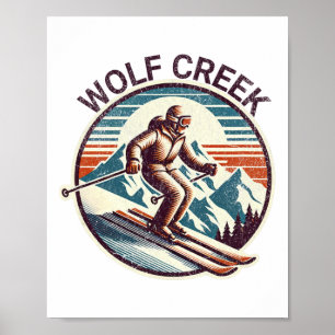 Poster Retro Vintage Wolf Creek Colorado Ski Resort Winte
