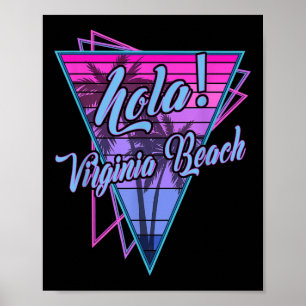 Poster Retro Virginia - Hola Virginia Beach Virginia Vint