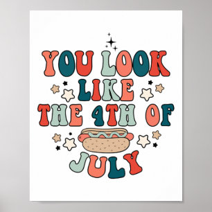 Poster Retro Você Parece O 4º De Julho Cachorro Quente In