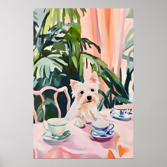 Poster Retro West Highland White Terrier Poster, Westie (Frente)