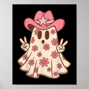 Poster Retro Western Halloween Cowboy Ghost Boo P