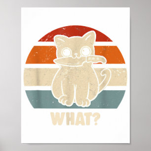 Poster Retro What Cat Knife Meow Kitty Funny Cats Mom And