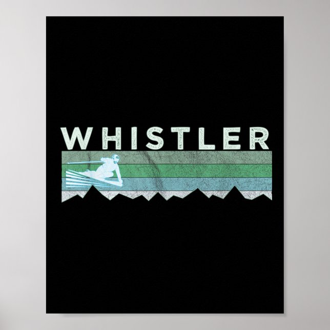 Poster Retro Whistler Bc Canadá Esqui Distorcido  (Frente)