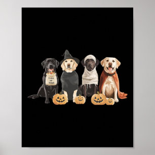 Poster Retro Witch Labrador Retriever Halloween Labrador