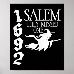 Poster Retro Witchy Salem 1692 Perderam Um Salão De Bruxa