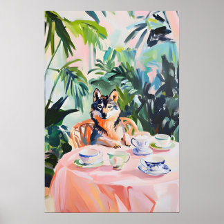 Poster Retro Wolf Poster, Wolf Oil Painting, Vintage Wolf